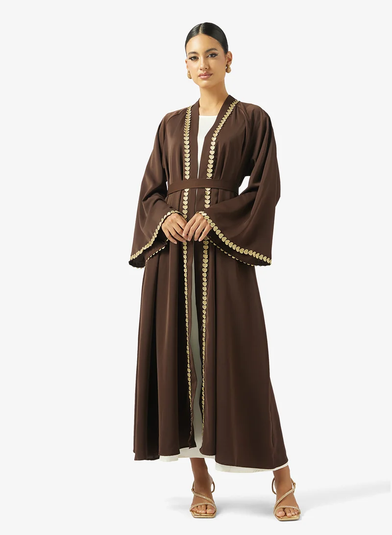 Khizana  Basic Abaya With Contrast Hem for Women | Best Price UAE